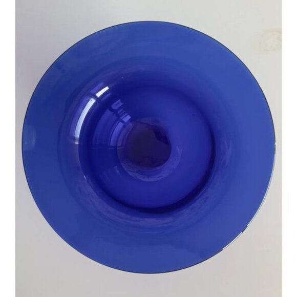 Beautiful Hand Blown Cobalt Blue Glass Bowl - Picture 2 of 6